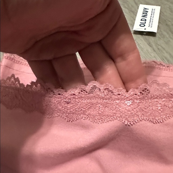 NWT Old Navy  Pink Lace off the shoulder Tee size Large - Picture 13 of 13